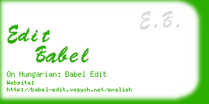 edit babel business card